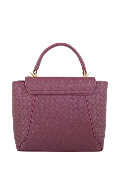 Maroon Woven Leather Handbag