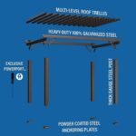 14×10 Ashford Traditional Steel Pergola With Sail Shade Soft Canopy - Image 13
