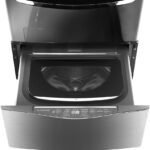 LG – SIGNATURE SideKick 1.0 Cu. Ft. High-Efficiency Smart Top Load Pedestal Washer with SmartRinse – Black stainless steel