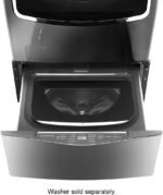 LG – SIGNATURE SideKick 1.0 Cu. Ft. High-Efficiency Smart Top Load Pedestal Washer with SmartRinse – Black stainless steel