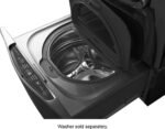 LG – SIGNATURE SideKick 1.0 Cu. Ft. High-Efficiency Smart Top Load Pedestal Washer with SmartRinse – Black stainless steel - Image 2