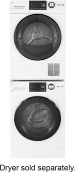 GE – 2.4 Cu. Ft. High Efficiency Stackable Front Load Washer with Steam and Sanitize – White - Image 3