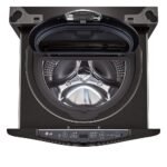 LG – SideKick 1.0 Cu. Ft. High-Efficiency Smart Top Load Pedestal Washer with 3-Motion Technology – Black steel