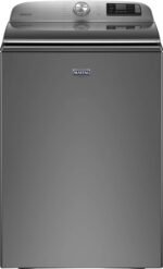 Maytag – 5.2 Cu. Ft. High Efficiency Smart Top Load Washer with Extra Power Button – Metallic slate
