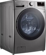 LG – 4.5 Cu. Ft. High-Efficiency Stackable Smart Front Load Washer with Steam and 6Motion Technology – Graphite steel - Image 3