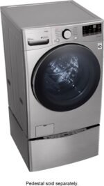 LG – 4.5 Cu. Ft. High-Efficiency Stackable Smart Front Load Washer with Steam and 6Motion Technology – Graphite steel - Image 10