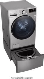LG – 4.5 Cu. Ft. High-Efficiency Stackable Smart Front Load Washer with Steam and 6Motion Technology – Graphite steel - Image 11