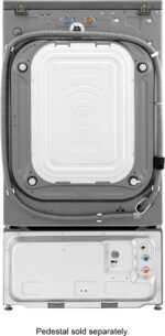LG – 4.5 Cu. Ft. High-Efficiency Stackable Smart Front Load Washer with Steam and 6Motion Technology – Graphite steel - Image 5