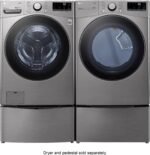 LG – 4.5 Cu. Ft. High-Efficiency Stackable Smart Front Load Washer with Steam and 6Motion Technology – Graphite steel - Image 6
