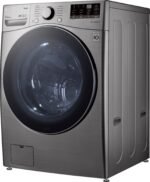 LG – 4.5 Cu. Ft. High-Efficiency Stackable Smart Front Load Washer with Steam and 6Motion Technology – Graphite steel - Image 2