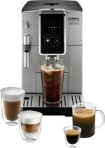 De’Longhi – Dinamica TrueBrew Over Ice Fully Automatic Coffee and Espresso Machine, with Premium Adjustable Frother – Chrome and Black