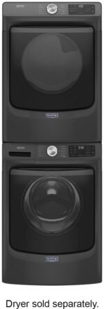 Maytag – 4.5 Cu. Ft. High Efficiency Stackable Front Load Washer with Steam and Extra Power Button – Volcano Black - Image 4