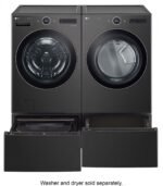 LG – SideKick 1.0 Cu. Ft. High-Efficiency Smart Top Load Pedestal Washer – Black steel - Image 10