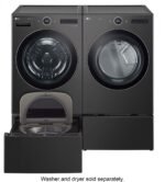 LG – SideKick 1.0 Cu. Ft. High-Efficiency Smart Top Load Pedestal Washer – Black steel - Image 7