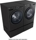 LG – SideKick 1.0 Cu. Ft. High-Efficiency Smart Top Load Pedestal Washer – Black steel - Image 4