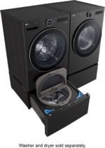 LG – SideKick 1.0 Cu. Ft. High-Efficiency Smart Top Load Pedestal Washer – Black steel - Image 5