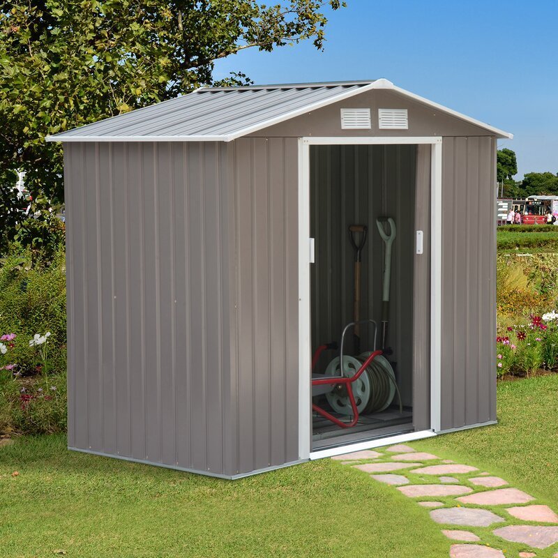 7 ft. W x 4.2 ft. D Metal Storage Shed - Image 1