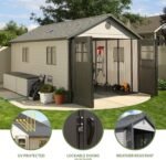 Lifetime 60236 11 x 18.5 Ft. Outdoor Storage Shed, 11 x 18.5, Desert Sand - Image 5