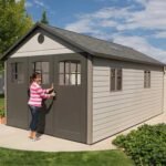 Lifetime 60236 11 x 18.5 Ft. Outdoor Storage Shed, 11 x 18.5, Desert Sand - Image 3