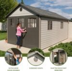 Lifetime 60236 11 x 18.5 Ft. Outdoor Storage Shed, 11 x 18.5, Desert Sand - Image 6