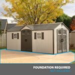 Lifetime 60127 20 x 8 Ft. Outdoor Storage Shed, Desert Sand