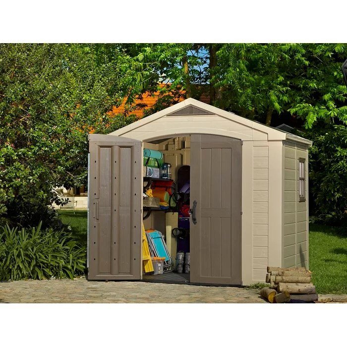 Factor 8 ft. W x 6 ft. D Plastic Storage Shed - Image 10