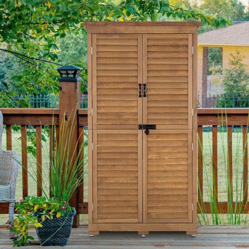 Garden 3 ft. W x 2 ft. D Solid Wood Lean-To Storage Shed - Image 1