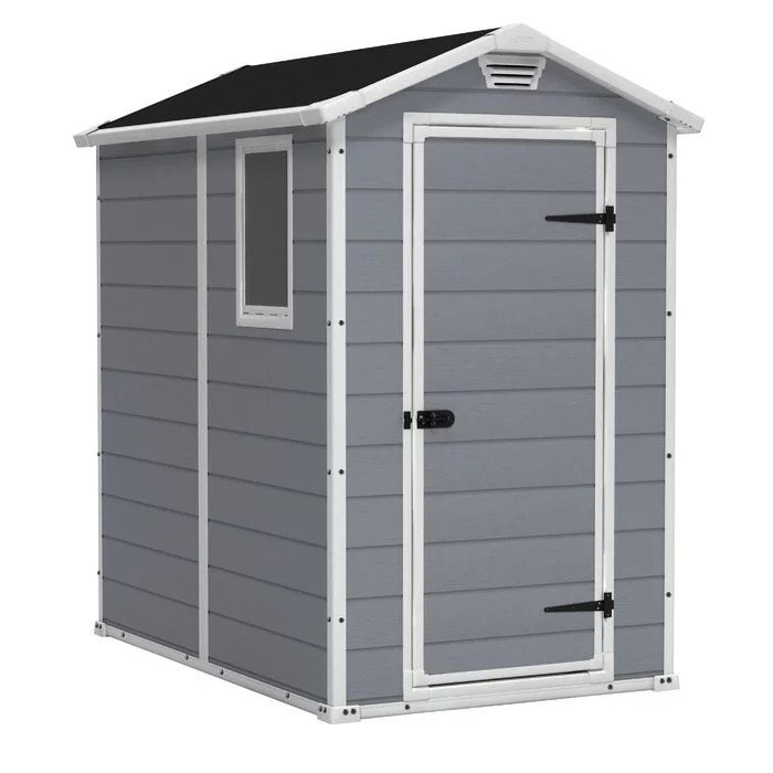Keter Manor 4 ft. W x 6 ft. D Vertical Resin Outdoor Storage Shed Ideal For Patio Installation Included - Image 1