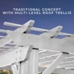 12X10 HAWTHORNE TRADITIONAL STEEL PERGOLA WITH SAIL SHADE SOFT CANOPY - Image 10