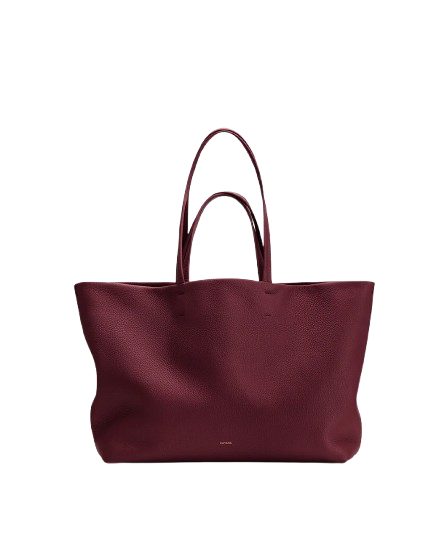 Cherry Pebbled Leather Tote Bag