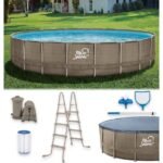 Blue Wave 24-ft Round 52-in Deep Dark Cocoa Wicker Frame Swimming Pool