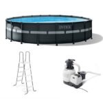 Intex 18Ft x 52In Ultra XTR Frame Round Above Ground Swimming Pool Set with Pump
