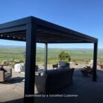 14X12 TRENTON MODERN STEEL PERGOLA WITH SAIL SHADE SOFT CANOPY - Image 4